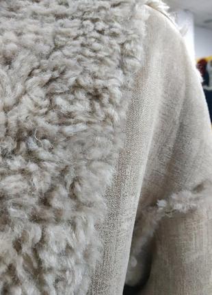 Шуба двухсторонняя овчина альпака эко-мех италия4 фото