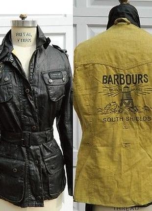 Льняная куртка с пропиткой barbour ladies' duralinen international jacket - black