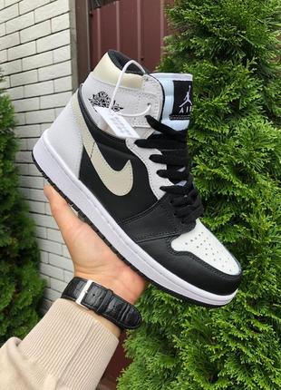 Кроссовки женские nike air jordan 1 retro high черные кросівки жіночі найк аир джордан чорні кроссы