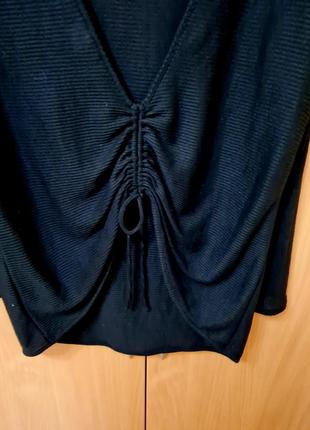 Кофта, рубчик, со стяжкой, оверсайз, ассиметрия, кардиган, свитер, блуза4 фото