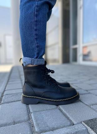 Черевики мартенс чорні ботинки кожа деми3 фото