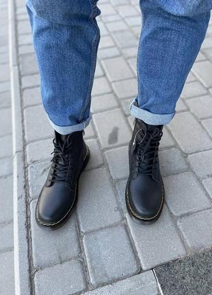 Черевики мартенс чорні ботинки кожа деми7 фото