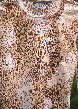 Логслів в леопардовий принт з рукавом 3/42 фото
