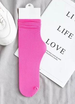 Еластичні неоново-рожеві шкарпетки, висока якість, one size