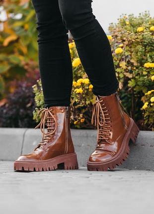 Женские высокие кожаные ботинки balenciaga tractor boots