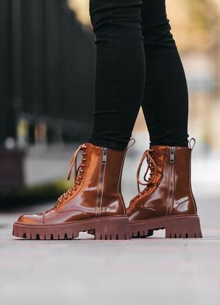Женские высокие кожаные ботинки balenciaga tractor boots9 фото
