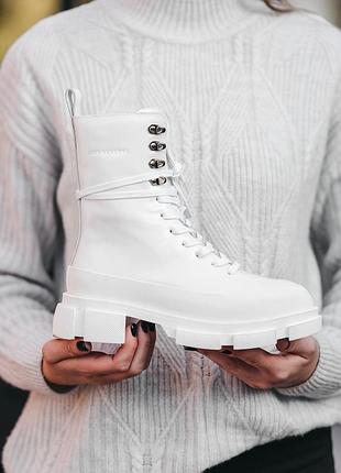 Женские высокие кожаные ботинки both gao high boots - white
