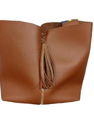 Сумка женская коричневая 2 в 1