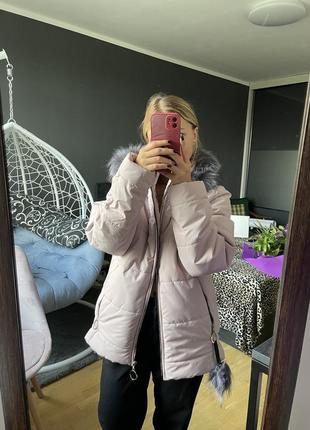 Зимняя куртка цвета пудры
