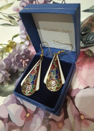 Сережки клуазоне американській вінтаж
