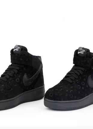 Зимові кросівки кеди nike найк air force black  130134 фото