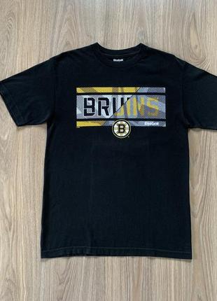 Мужская хлопковая футболка с принтом reebok nhl boston bruins