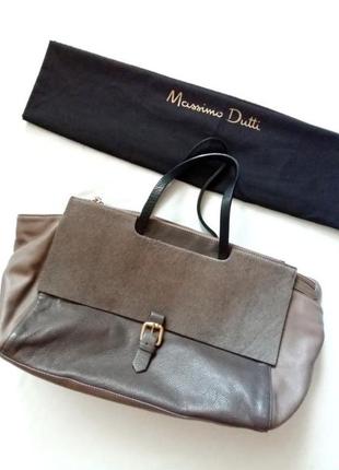 Шкіряна сумка massimo dutti.