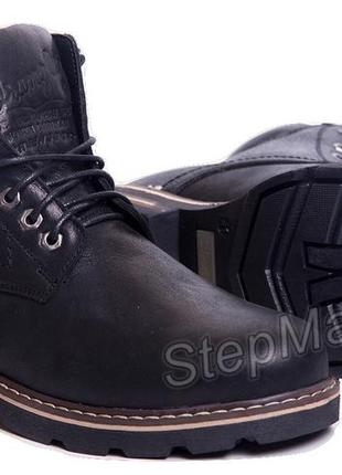 Ботинки кожаные зимние wrangler aviator black1 фото