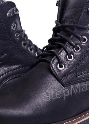Ботинки кожаные зимние wrangler aviator black6 фото