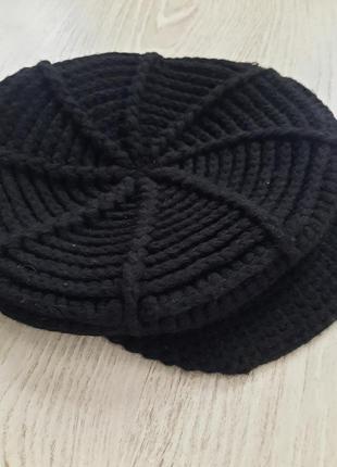 Зимний демисезонный вязаный берет с козырьком кепка шляпа шапка roeckl