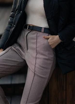 Теплі вовняні штани класичні завужені донизу7 фото
