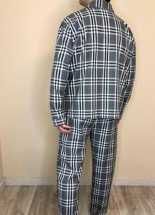 Чоловічий домашній костюм, мужская пижама, чоловіча пiжама (фланель)4 фото