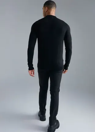 Чоловічий светр  поло c коміром boohoo man чорного кольору.  розмір s2 фото