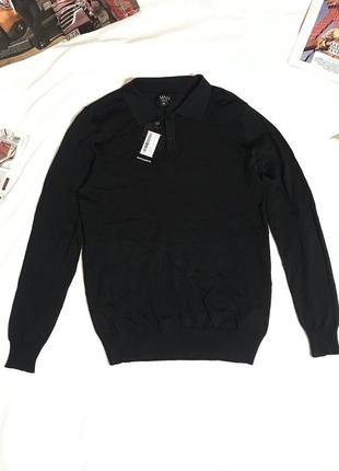Чоловічий светр  поло c коміром boohoo man чорного кольору.  розмір s5 фото