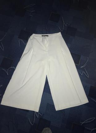 Білі брюки кюлоты1 фото