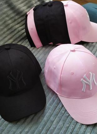 Кепка нью йорк пудрова, бейсболка ny рожева, кепка розова я висока якість2 фото