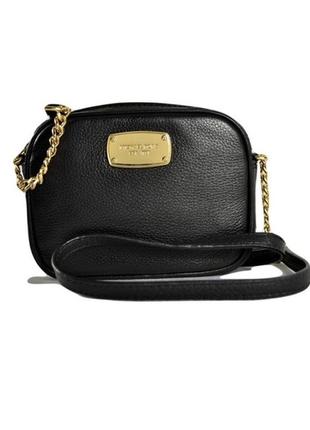 Сумка michael kors black leather crossbody bag2 фото