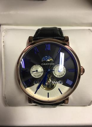 Механические часы cartier night de cartier tourbillon black 2018!3 фото