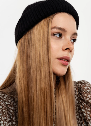 Шапка шапочка докер бини с заворотом мужская женская унисекс черная качественная новая