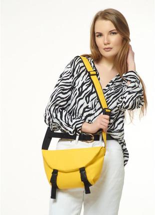 Жіноча сумка через плече бананка sambag tirso zard жовта3 фото