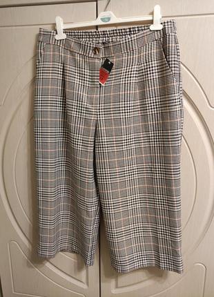 Нові жіночі штани брюки кюлоти в клітинку на р.54/uk18