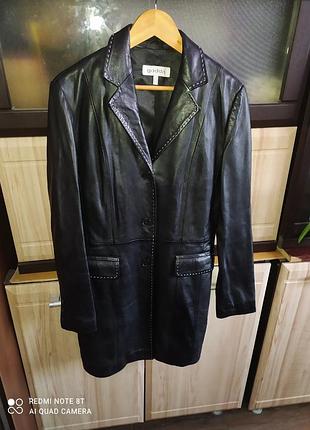 Плащ, подовжений піджак натуральна шкіра