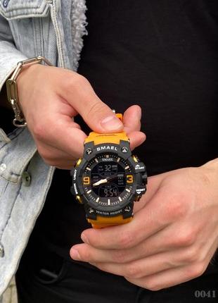 Чоловічий годинник smael 8049 black-orange1 фото