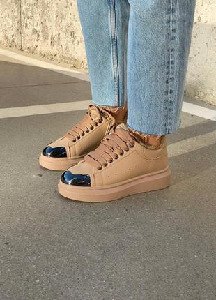 ❄️alexander mcqueen beige winter❄️кросівки жіночі александр маквін, кросівки маквін зимні, кроссовки женские маквин зима мех