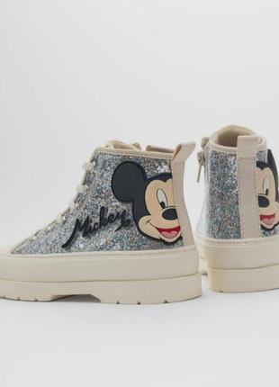 Zara ботинки кроссовки кеды боты высокая подошва блестящие mickey mouse микки маус дисней 36 размер3 фото