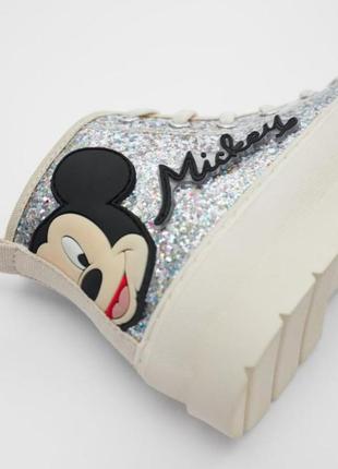 Zara ботинки кроссовки кеды боты высокая подошва блестящие mickey mouse микки маус дисней 36 размер5 фото