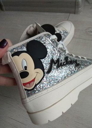 Zara ботинки кроссовки кеды боты высокая подошва блестящие mickey mouse микки маус дисней 36 размер9 фото