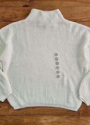 Женский вязанный свитер, размер xl, цвет белый