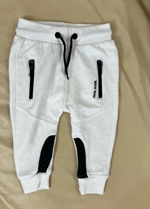 Круті штани від некст 9-12 міс білі з сірим утеплені4 фото