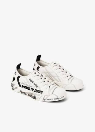 Zara кеди кросівки будь собою нові білі keep it really 34 35 розмір2 фото