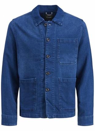 Джинсова куртка jack & jones jjilucas jjjacket akm 470 noos m синій 12186009 blue denim