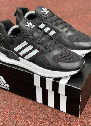 Демисезонные мужские чёрные кроссовки adidas чоловічі чорні кросівки adidas