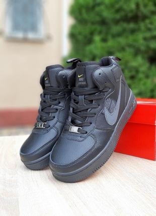 Зимові кросівки nike air force 1 high black grey yellow