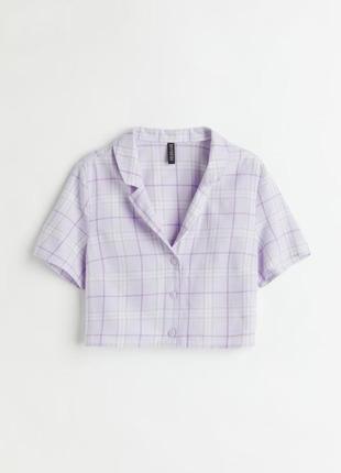 Стильна укорочена сорочка рубашка у клітинку від divided h&m