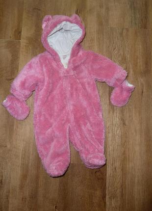 Демисезонный комбинезон next на новорожденного (0-1 мес) вес до 4,5 кг с рукавичками