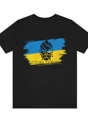 Мужская и женская патриотическая футболка с принтом флаг украины  козак