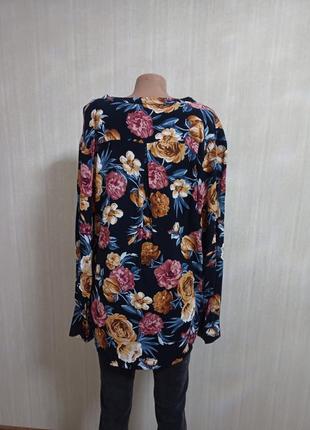 Блузка amisu. блуза в квітах. блуза принт цветы .2 фото