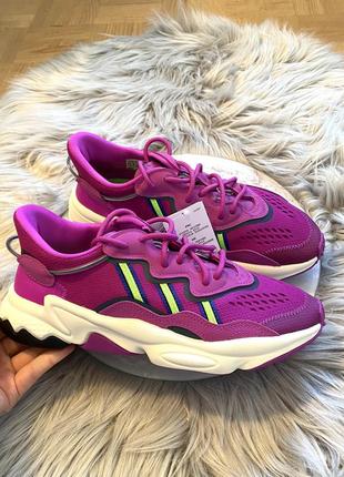 Яскраві фіолетові огирінальні кросівки adidas ozweego 37р 23см