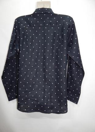 Рубашка фирменная женская в горошек хлопок uniqlo ukr 48-50 eur 40  012tr (только в указанном размере)3 фото