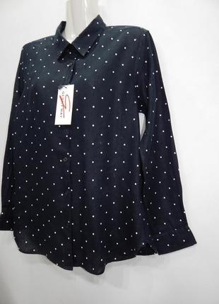 Рубашка фирменная женская в горошек хлопок uniqlo ukr 48-50 eur 40  012tr (только в указанном размере)5 фото